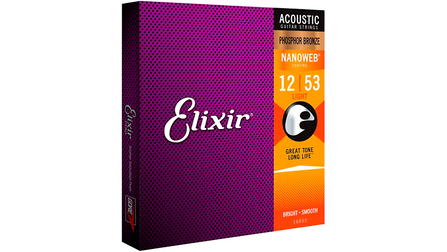 Elixir Phosphor Bronze Acoustic Guitar Strings with NANOWEB Coating L