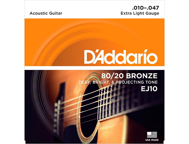 D Addario EJ10 80 20 Bronze Extra Light Acoustic Guitar Strings