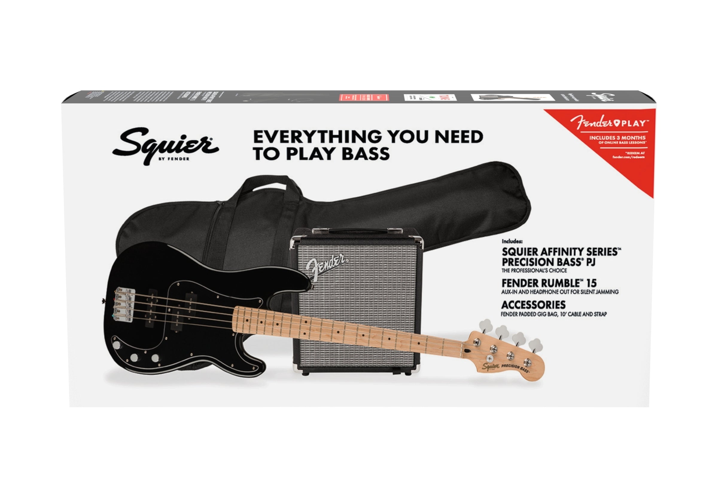 Squier Affinity Series Precision Bass Pj Pack - Black