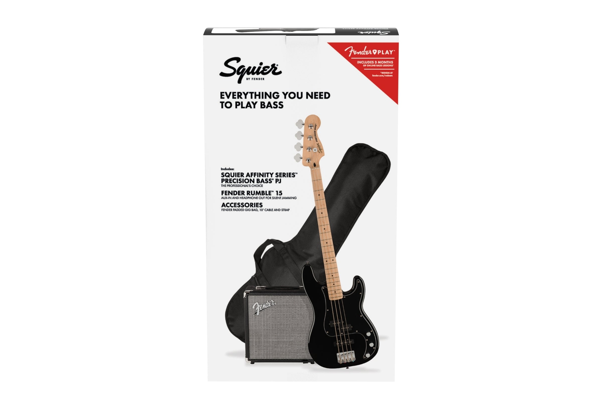 Squier Affinity Series Precision Bass Pj Pack - Black