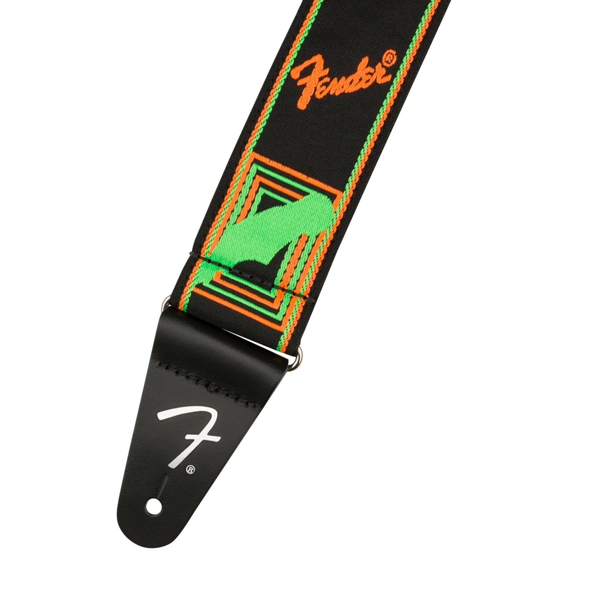 Fender Neon Monogram Guitar Strap - Green/Orange