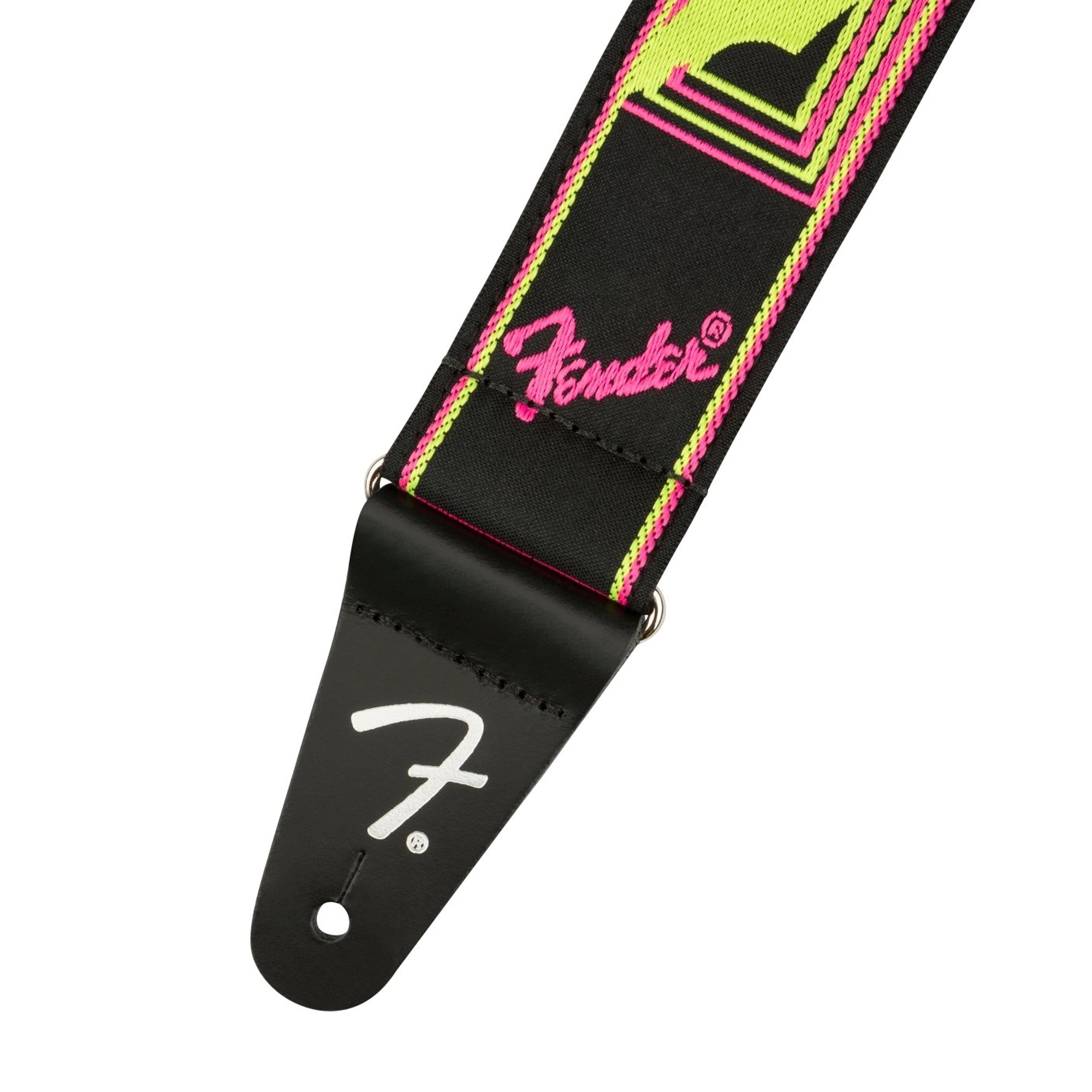 Fender Neon Monogram Guitar Strap - Yellow/Pink