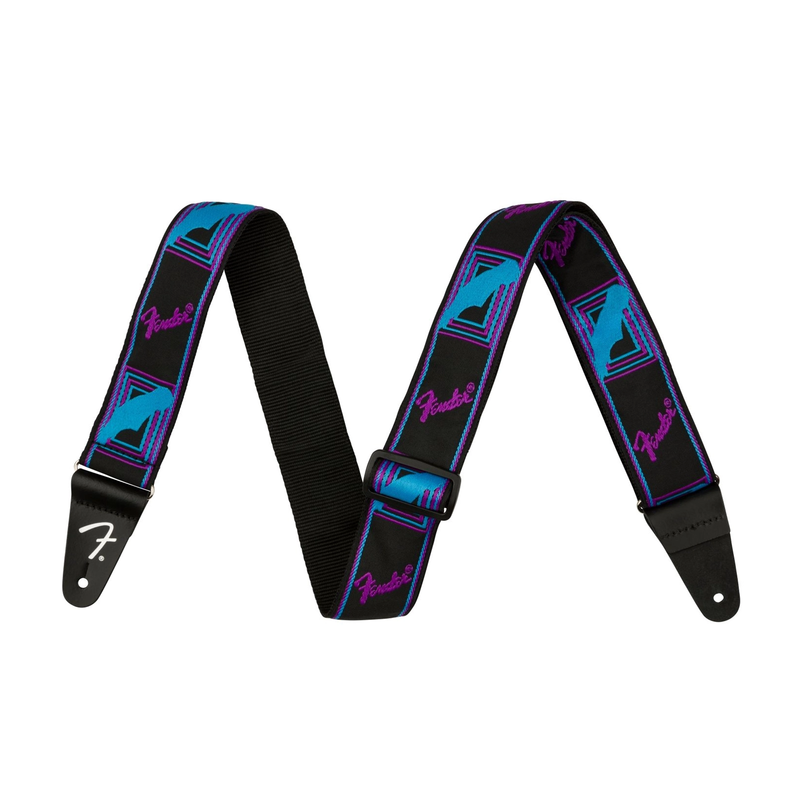 Fender Neon Monogrammed 2-Inch Guitar Strap - Blue And Purple