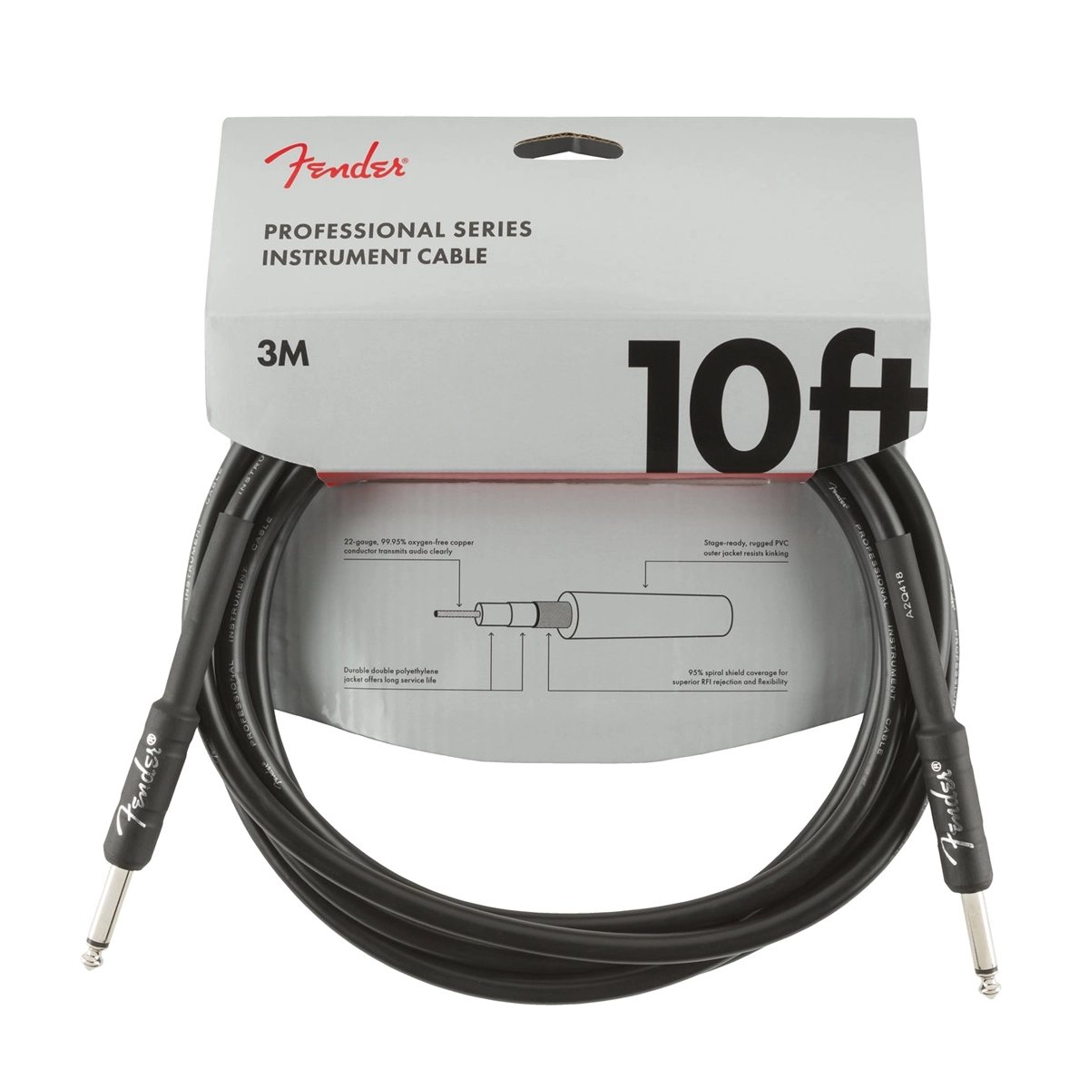 Fender Professional Series 10' Instrument Cable - Black