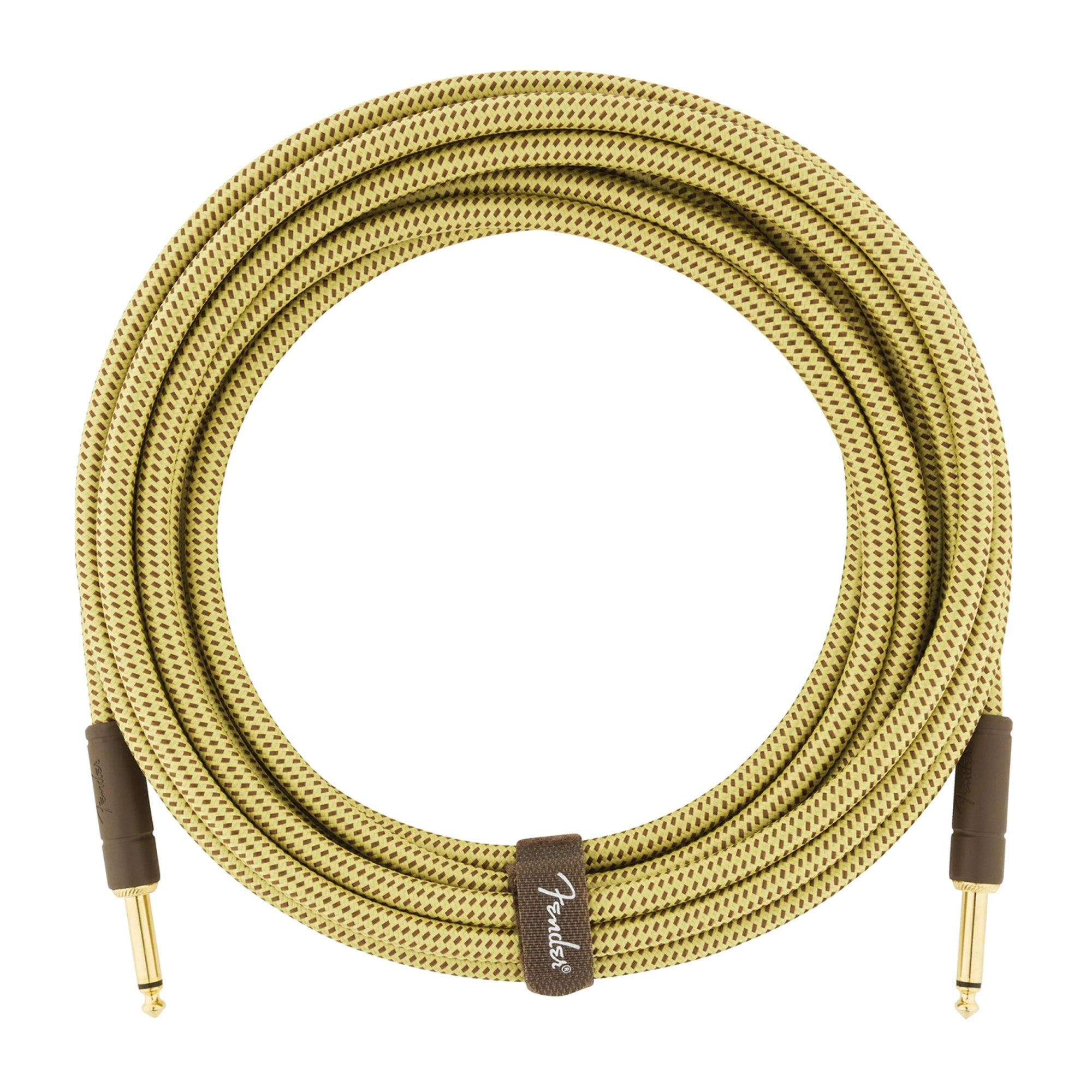 Fender Deluxe Series Straight to Straight Instrument Cable - 18.6 foot Tweed