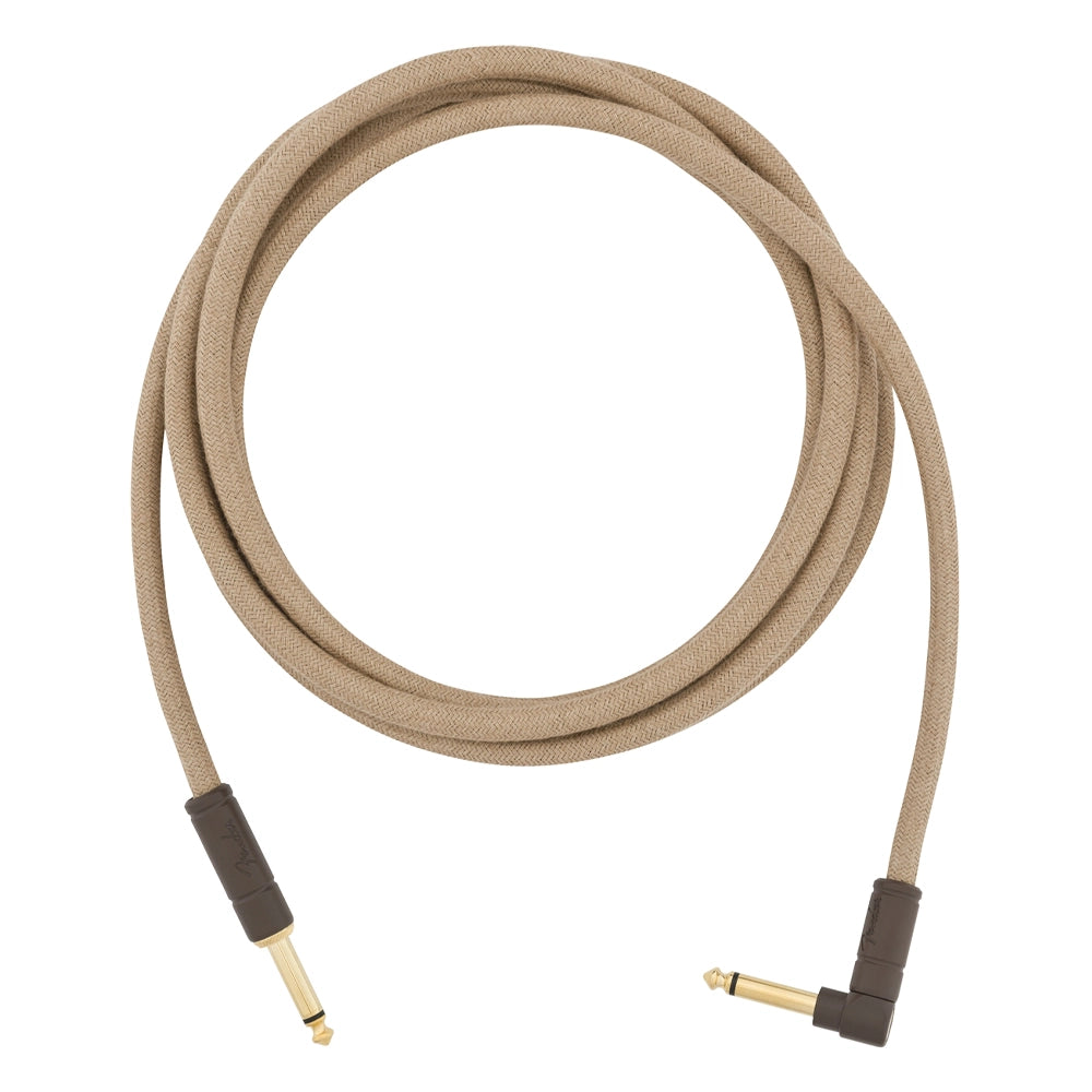 Fender Festival Hemp Straight to Right Angle Instrument Cable - 10 foot Natural