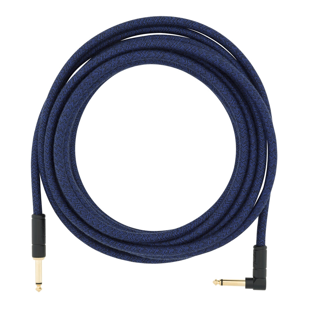 Fender Festival Hemp Straight to Right Angle Instrument Cable - 18.6' Blue Dream