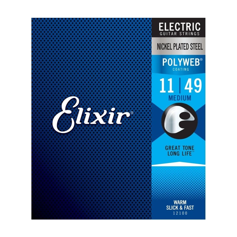 Elixir 12100 11-49 Polyweb Coated Electric Guitar Strings