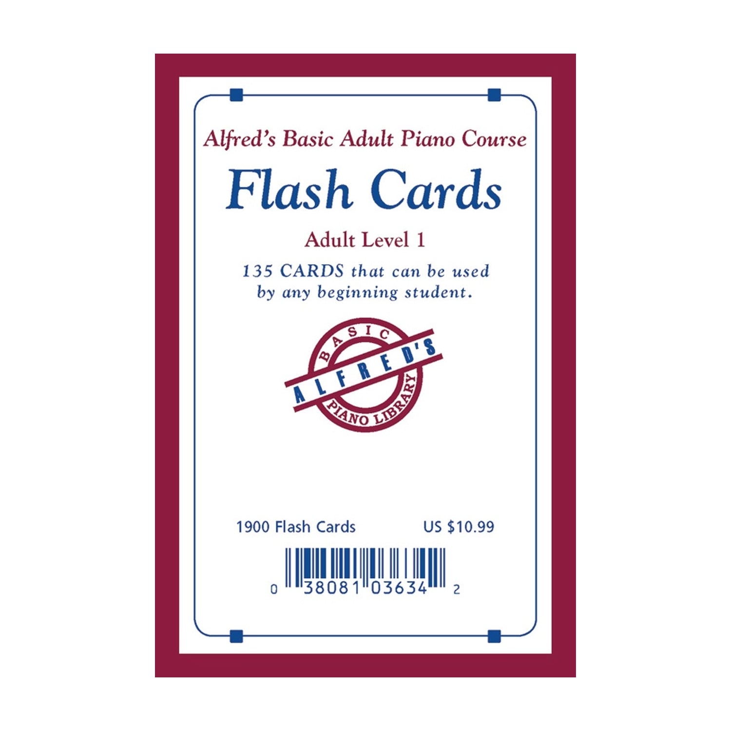 Alfred's Basic Adult Piano Course: Flash Cards, Level 1