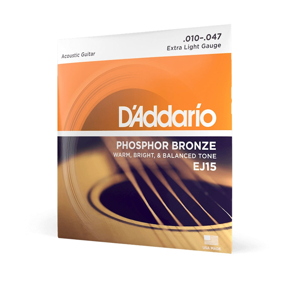 D'Addario EJ15 Phosphor Bronze Extra Light Acoustic Strings Single-Pack