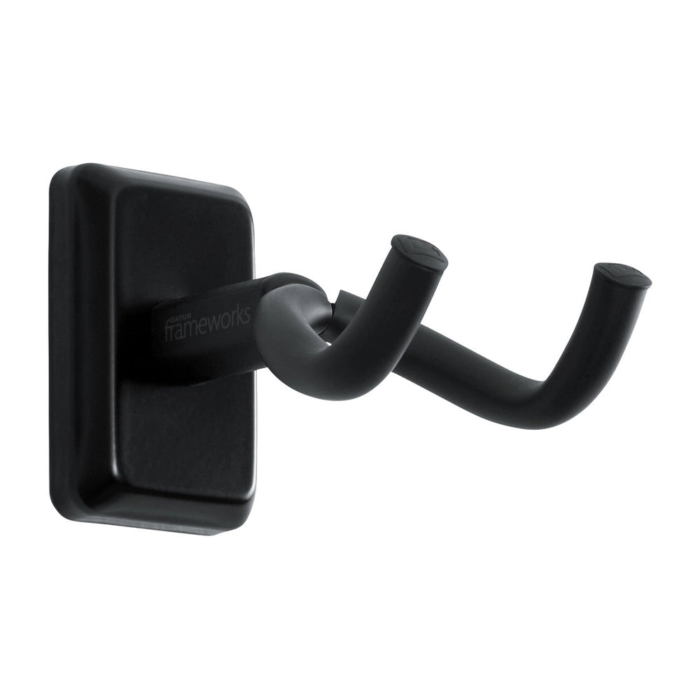 Gator Wall-Mounted Guitar Hanger with Black Mounting Plate