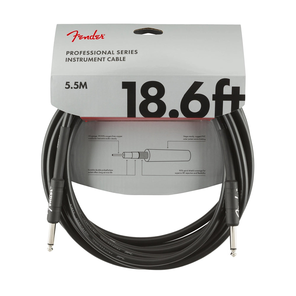 Fender Professional Series 18.6' Instrument Cable - Black