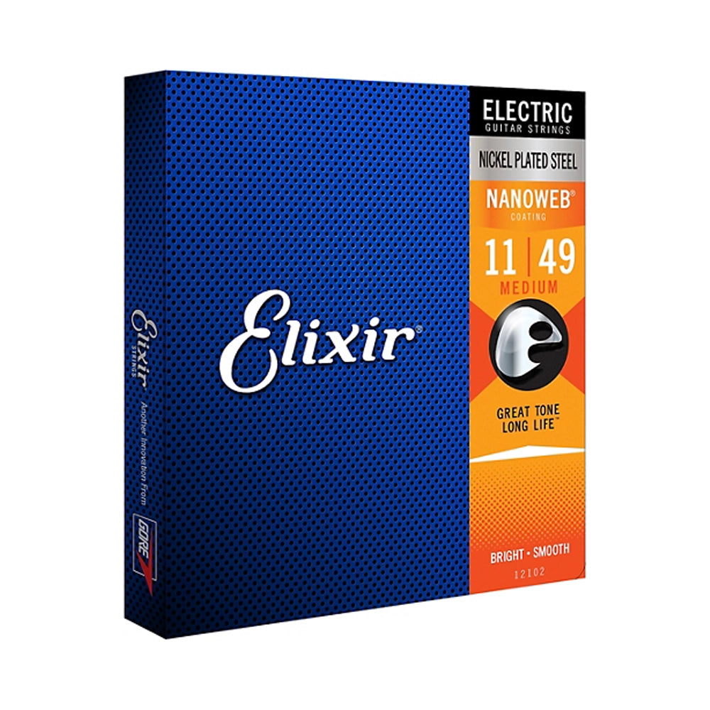 Elixir Electric Guitar Strings with NANOWEB Coating, Medium (.011-.049)