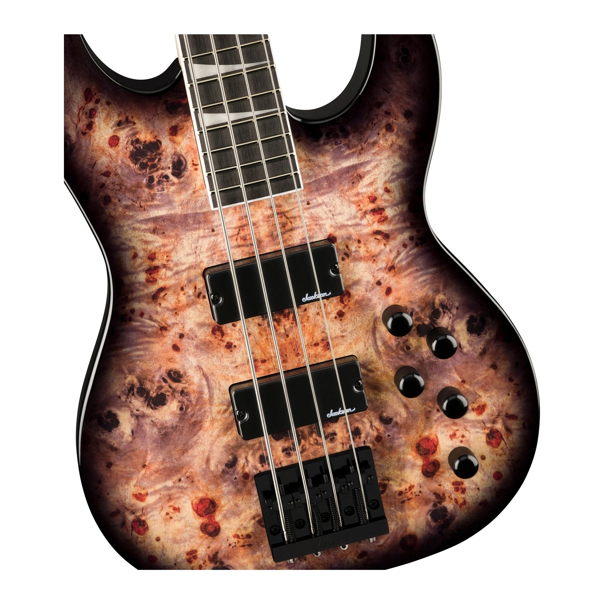 Jackson Js Series Concert Bass Cb JS3P Bass Guitar - Black Burst Burl