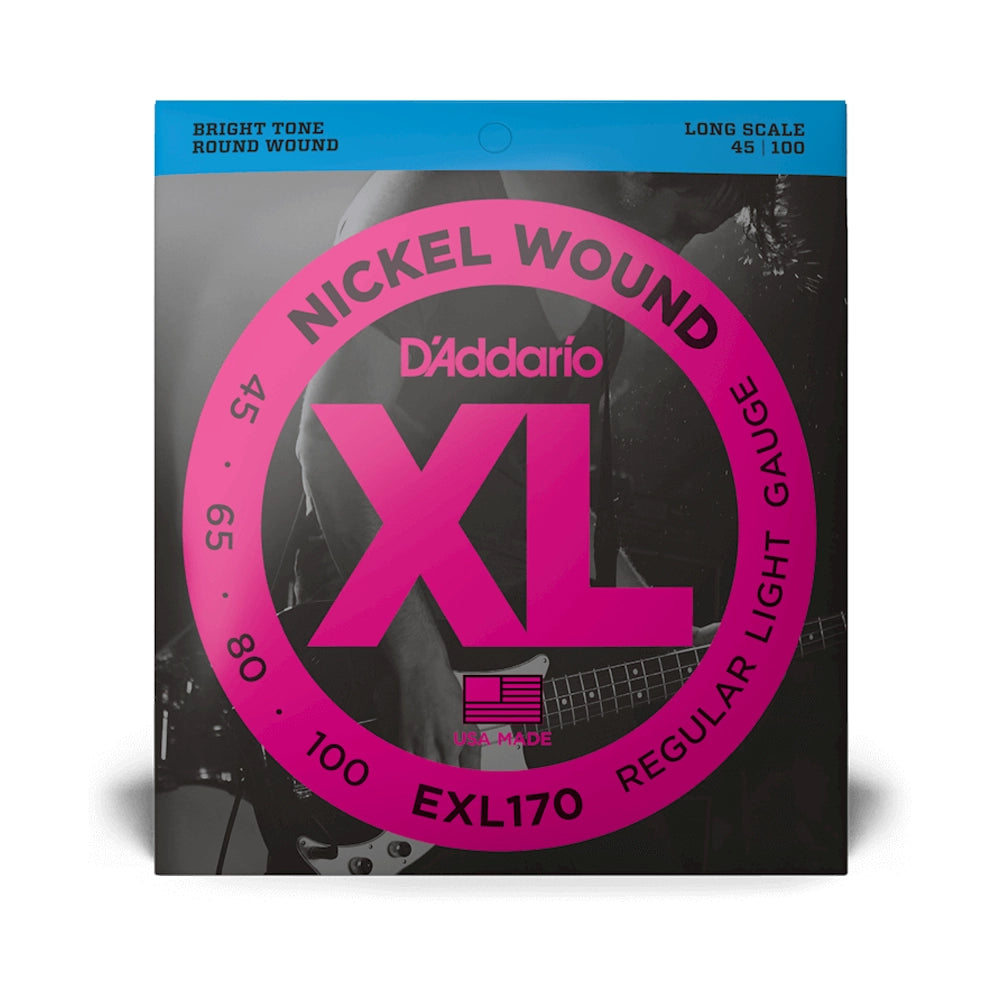 D'Addario EXL170 Nickel Wound Bright Round Wound Electric Bass Strings