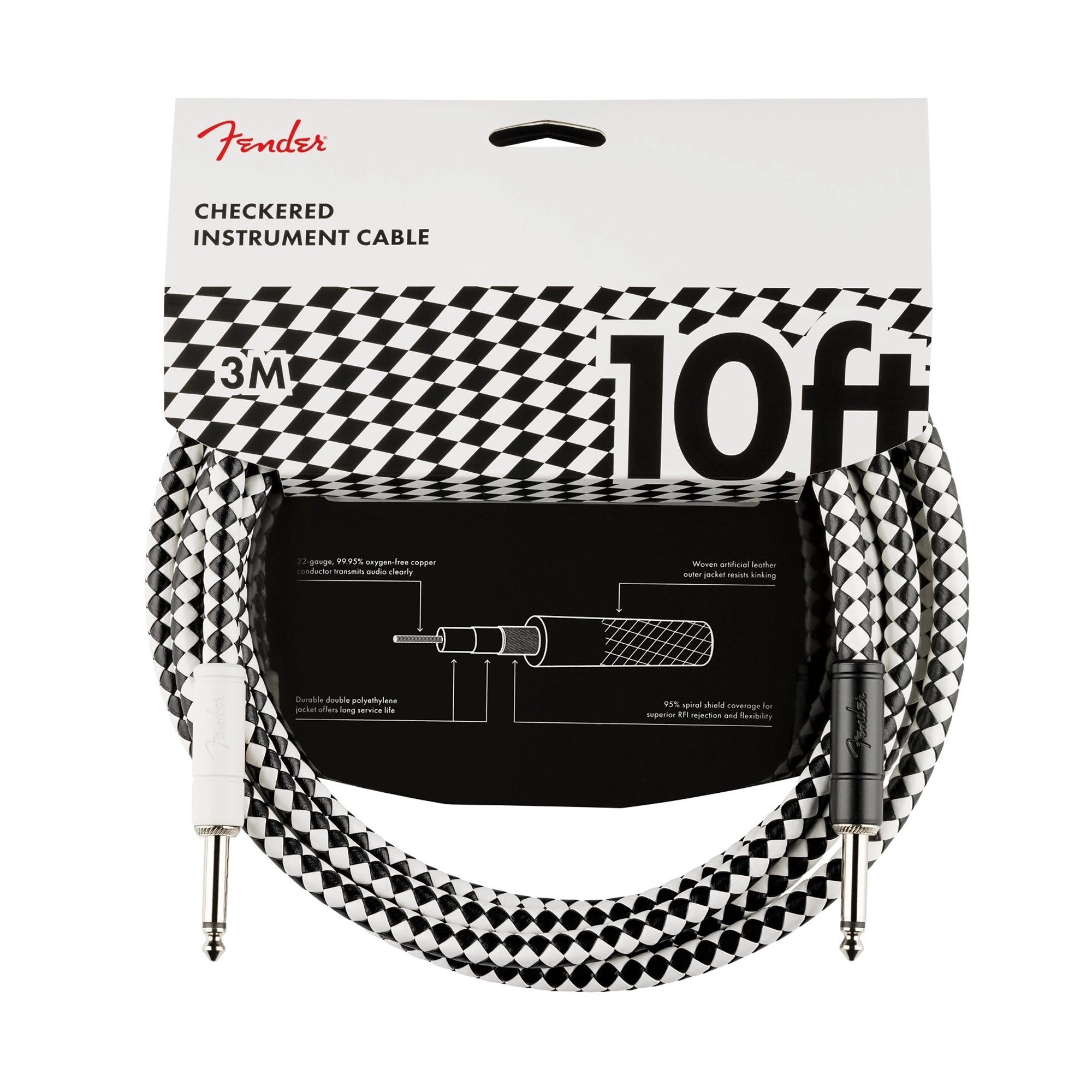 Fender Professional Series 10' Instrument Cable - Checkboard