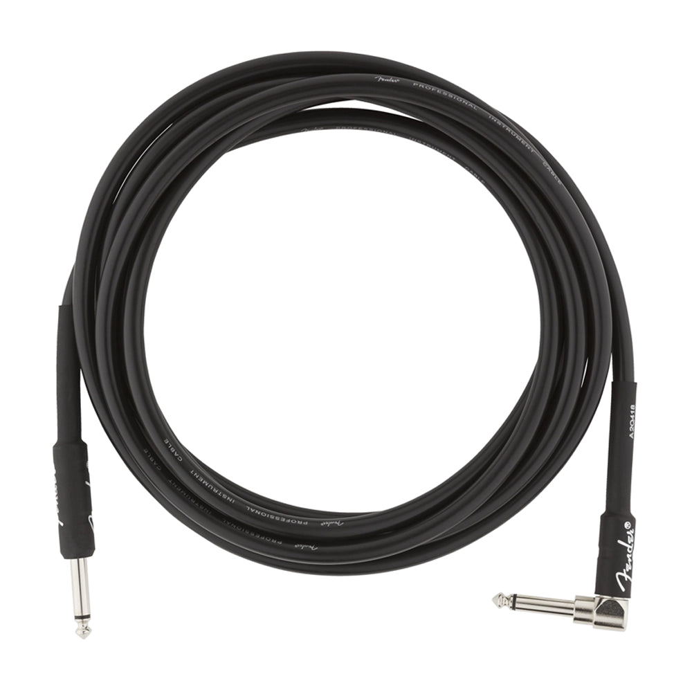 Fender Professional Series Straight To Angle 10' Instrument Cable - Black