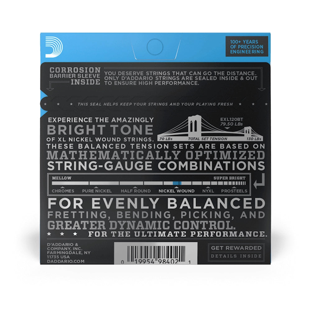 D'Addario EXL120BT Balanced Tension X-Lite Electric Guitar Strings Single-Pack