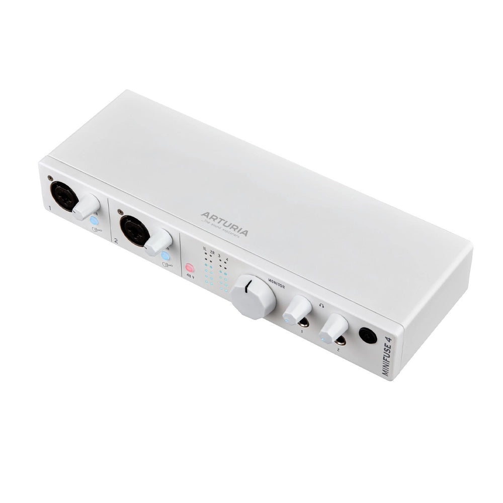 Arturia MiniFuse 4 Portable 4x4 USB Audio/MIDI Interface (White)