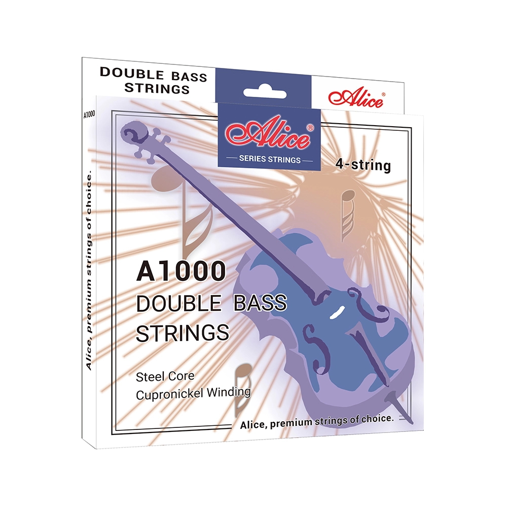 A1000 Double Bass String Set, Steel Core, Cupronickel Winding