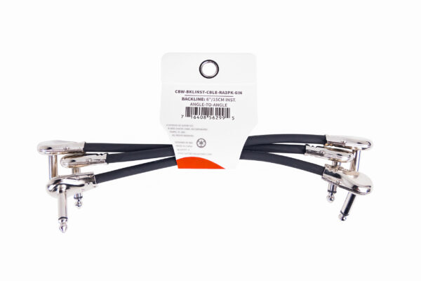 Gator Cableworks Backline Series Instrument Patch Cable - Right Angle TS Connectors - 6" (3pk)