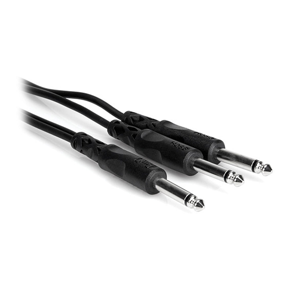 Hosa CYP-105 Y Cable - 1/4-inch TS Male to Dual 1/4-inch TS Male - 5 foot