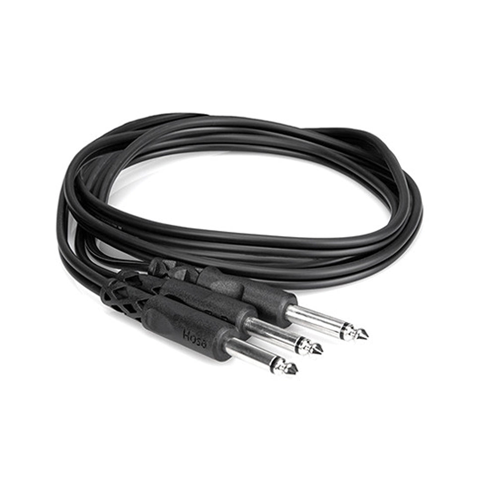 Hosa CYP-105 Y Cable - 1/4-inch TS Male to Dual 1/4-inch TS Male - 5 foot