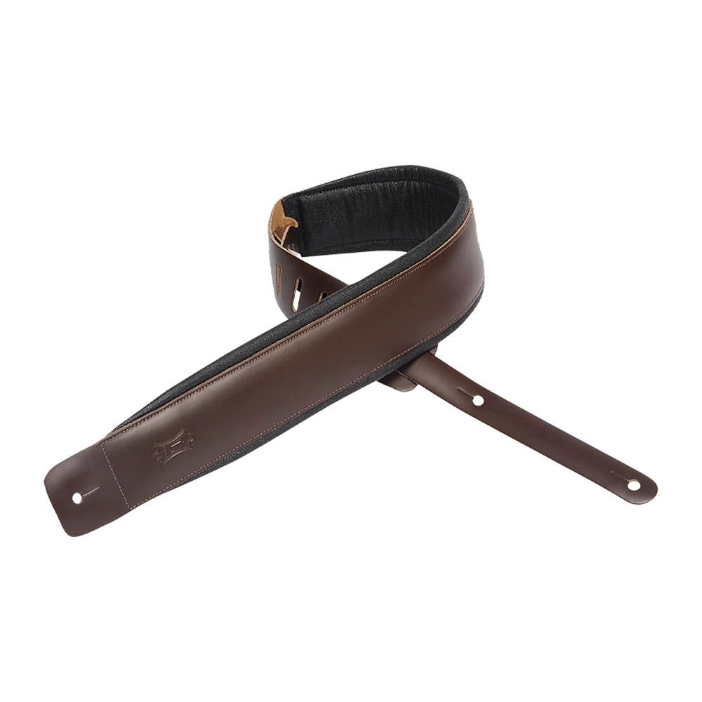 Levy's DM1PD  Genuine Leather Guitar Strap - Dark Brown