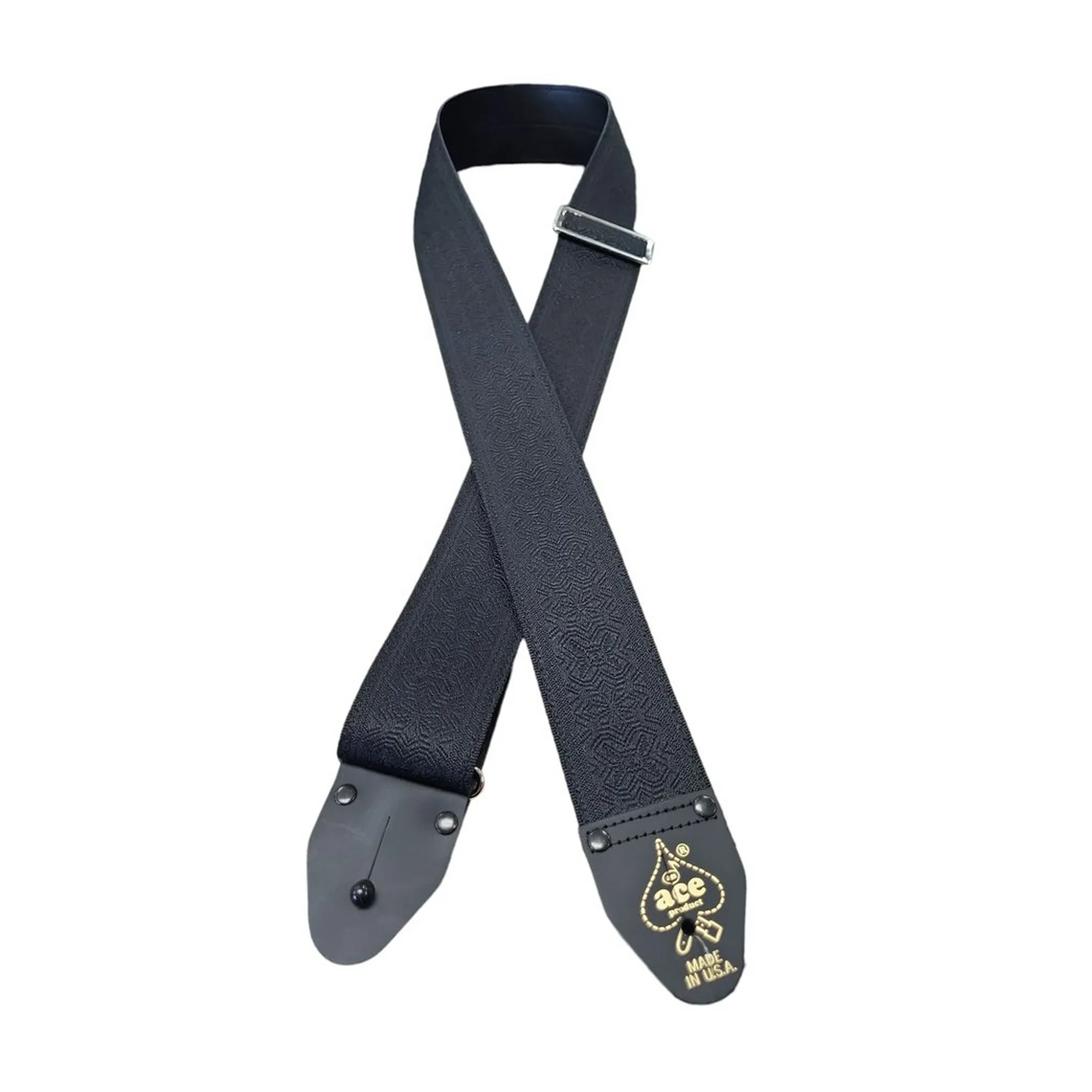 D'andrea Ace Embossed Guitar Strap - Black