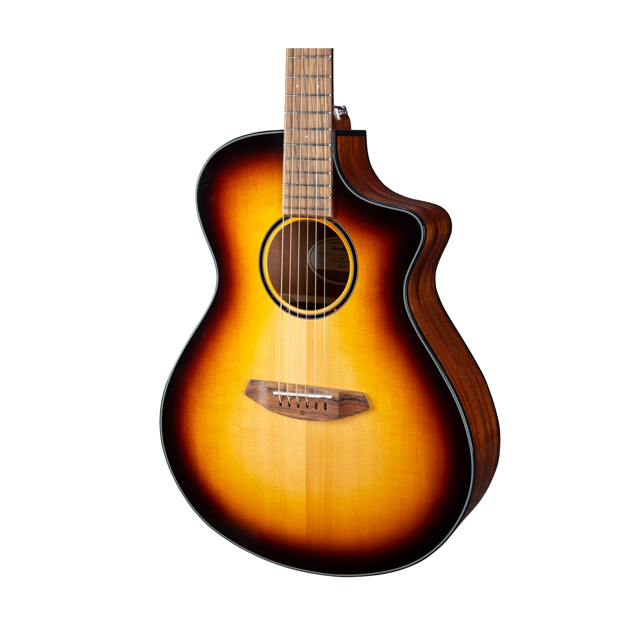 Breedlove Discovery S CE Sitka African Mah Concert Acoustic Electric Guitar- Edge Burst