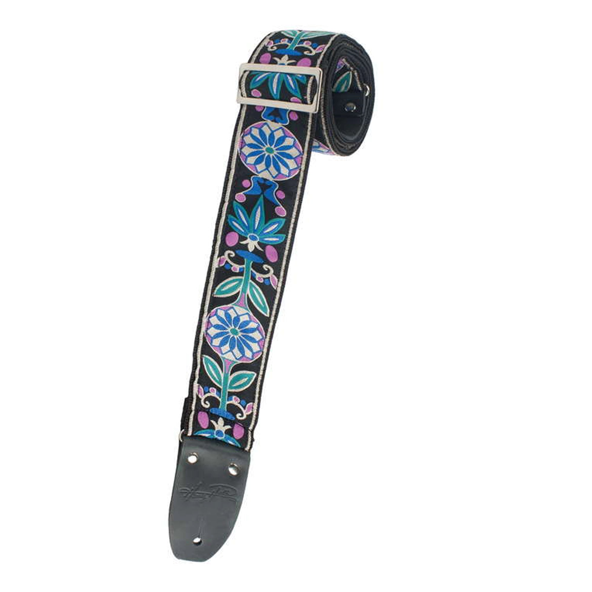 Henry Heller 2" Woven Jacquard Strap - Blue & Purple Blossom