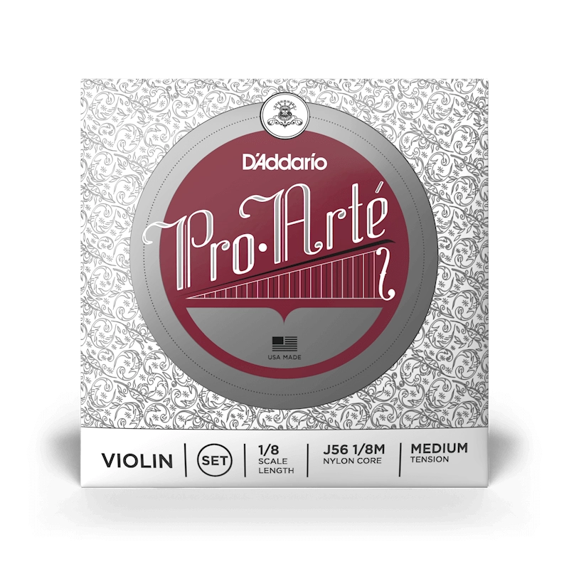 D'Addario Pro-Arté Violin String Set, 1/8 Scale, Medium Tension