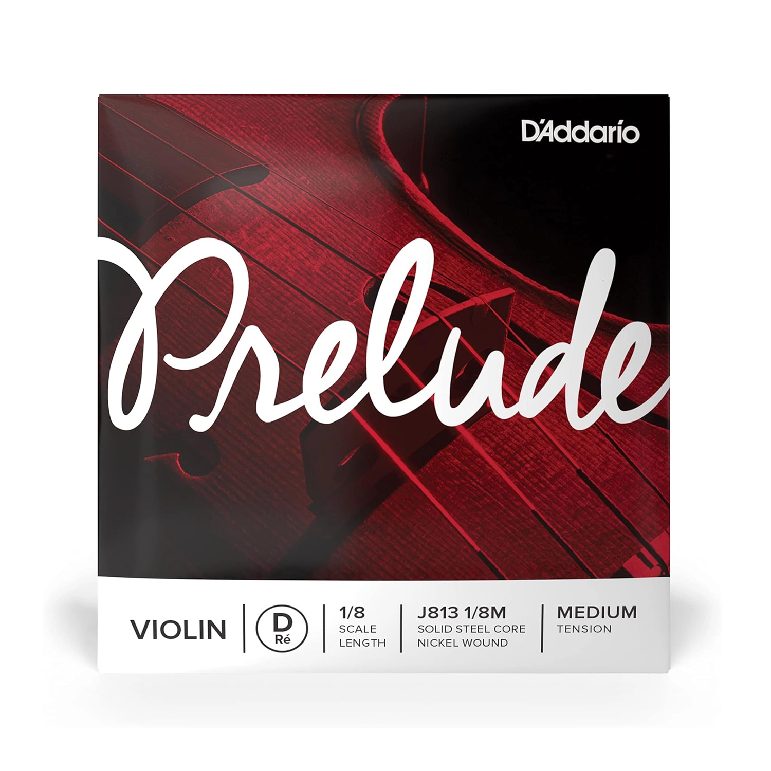 D'Addario Prelude Violin Single D String, 1/8 Scale, Medium Tension