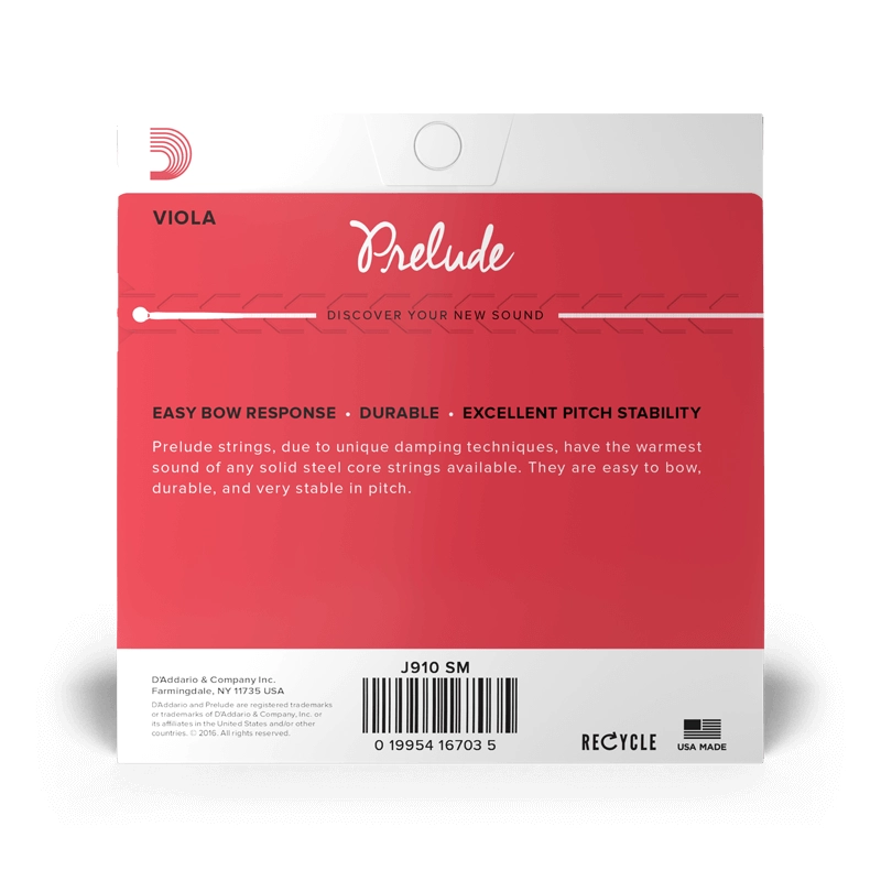 D'Addario Prelude Viola Strings Set Short Scale 14-15"