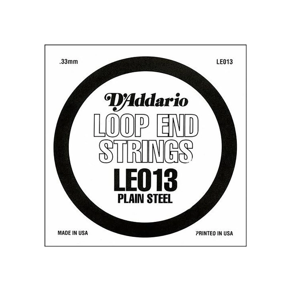 D'Addario Single Plain Steel 013 Loop End