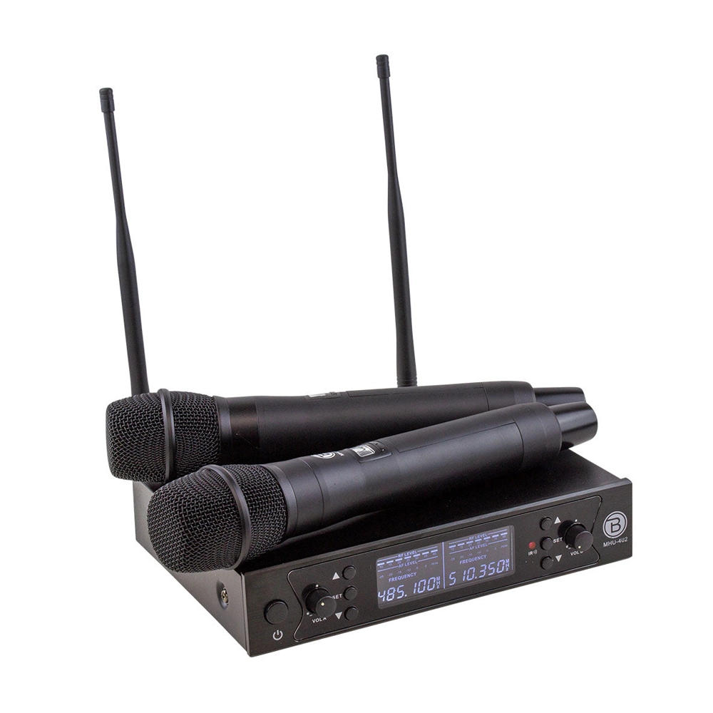 Blastking Dual Handheld UHF DSP Wireless Microphone System – MHU-402