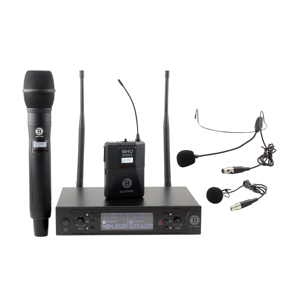 Blastking Dual UHF Combo Wireless Microphone System – MHU-402MHL