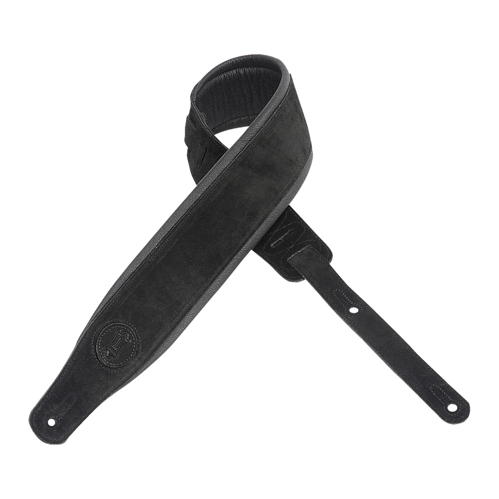 Levy's MSSB2S-BLK 3" Wide Black Suede Guitar Strap