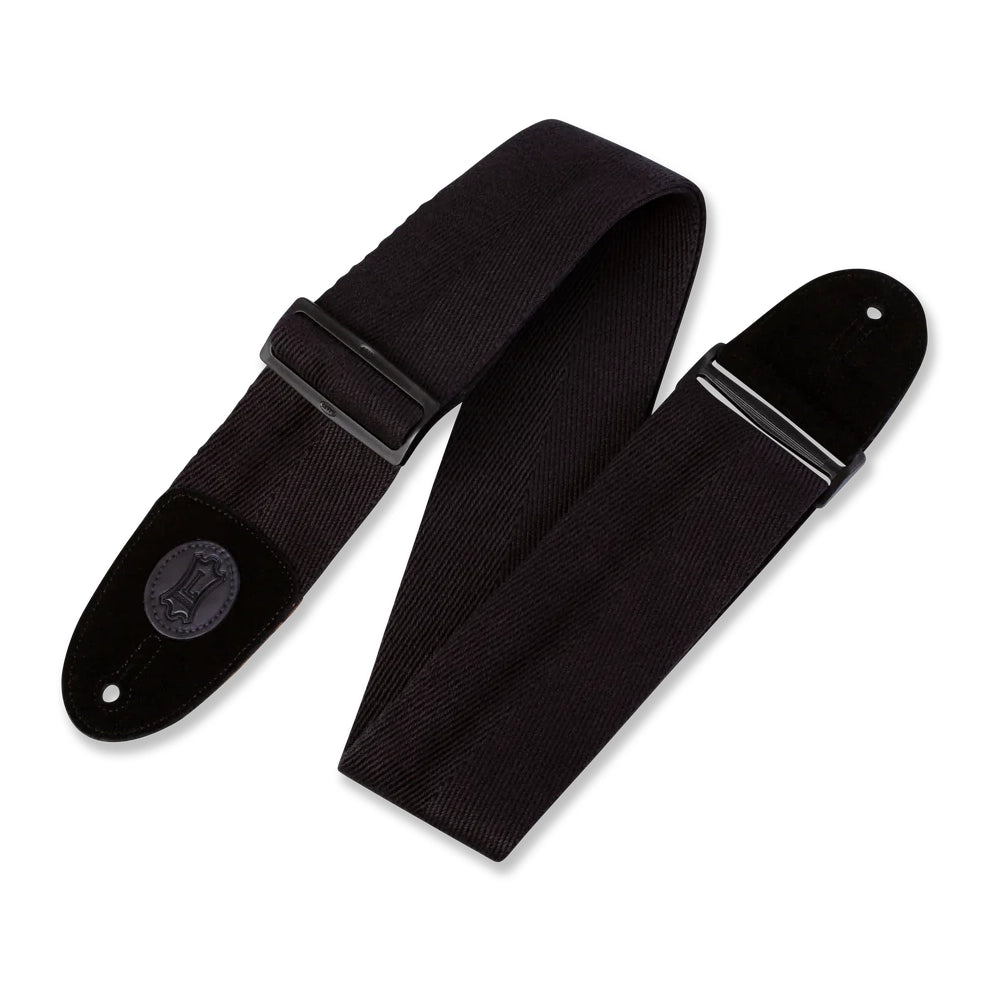 Levy's MSSBC4-BLK 3-Inch Wide Cotton Bass Guitar Strap - Black