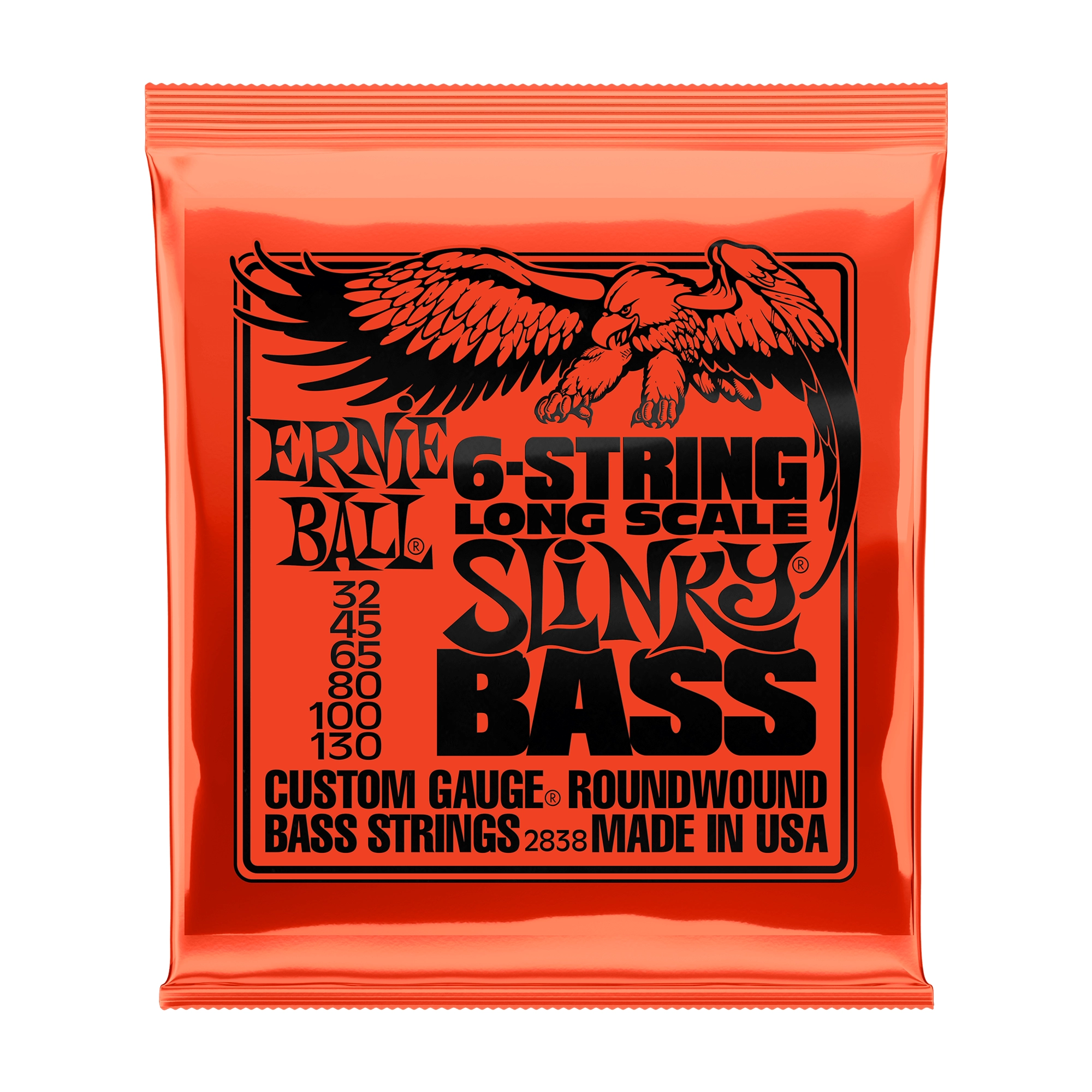 Ernie Ball 2838 Slinky Nickel Round Wound 6-String Electric Bass Strings