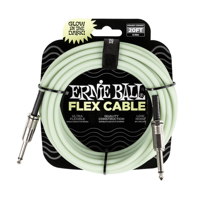 Ernie Ball Flex Instrument Cable - 20' Long - Glow In The Dark