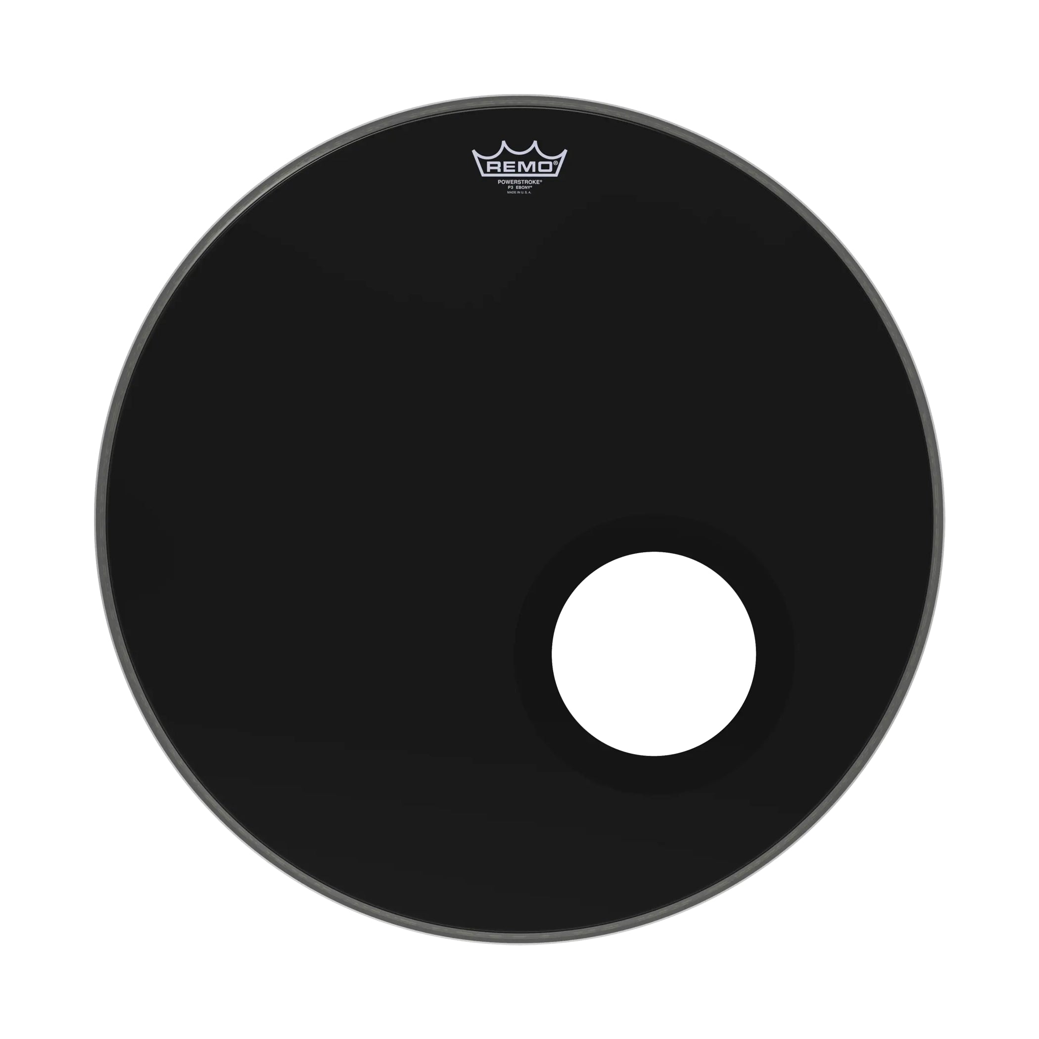 Powerstroke P3 Ebony Bass Drumhead - 5" Black DynamO, 22"