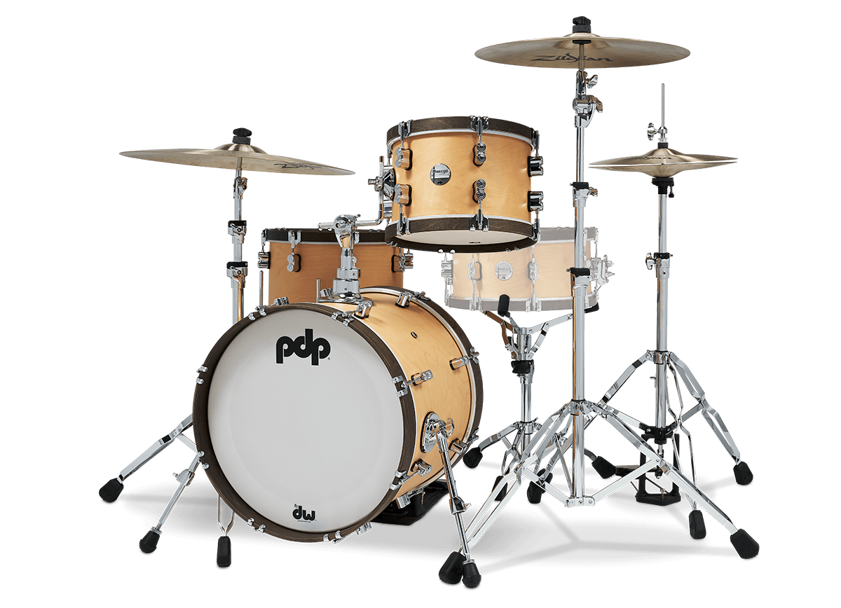 PDP Concept Maple Classic Bop 3-Piece Shell Pack - Natural Stain with Walnut Hoops