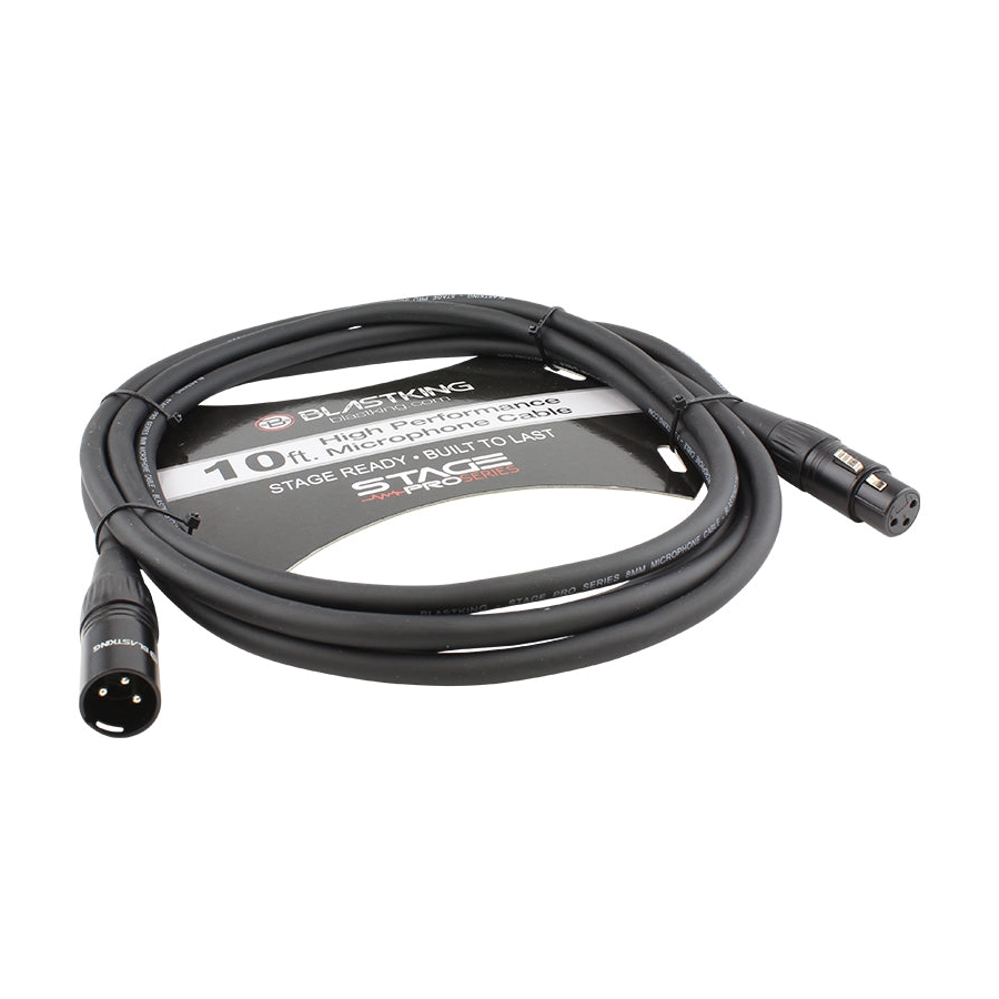 Blastking XLR Male to XLR Female 10 Ft. Microphone Cable - SP10XLR