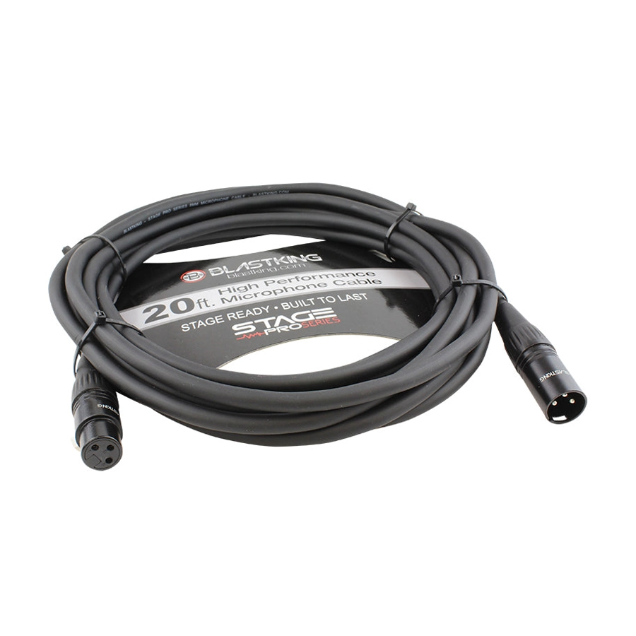 Blastking XLR Male to XLR Female 20 Ft. Microphone Cable - SP20XLR