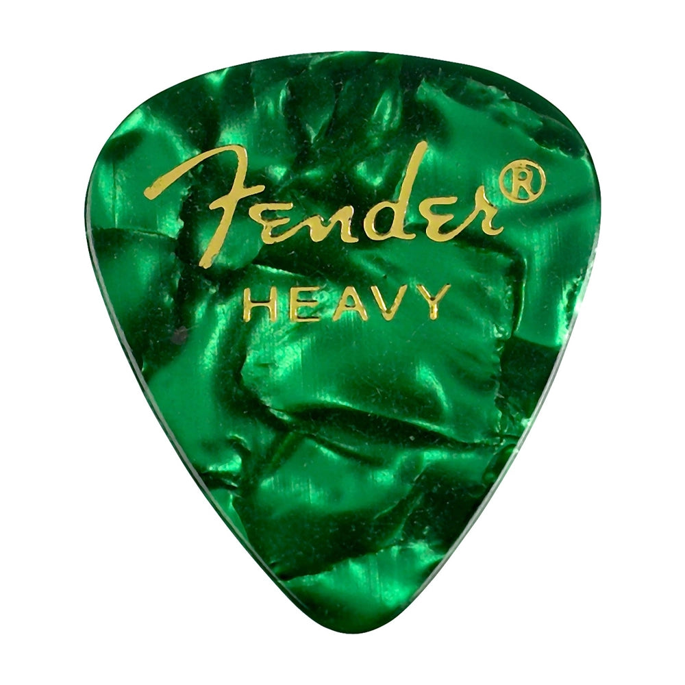 Fender Premium Celluloid Shape Heavy Picks - Green Moto