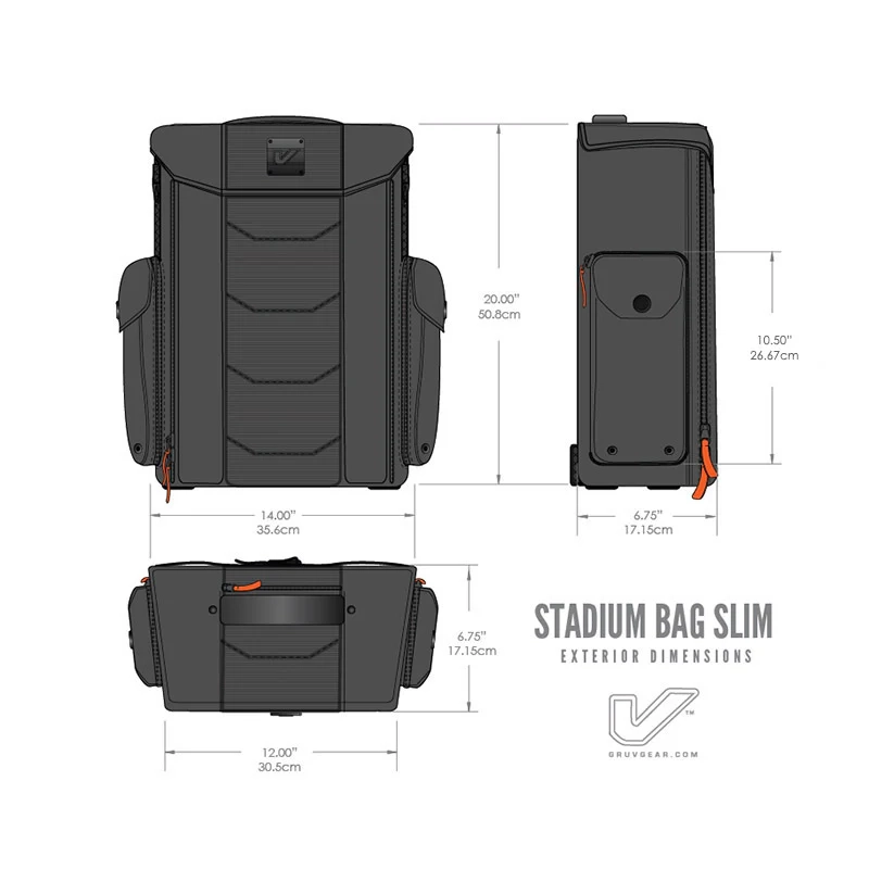 Gruv Gear Stadium Bag Slim Laptop Backpack  - Black