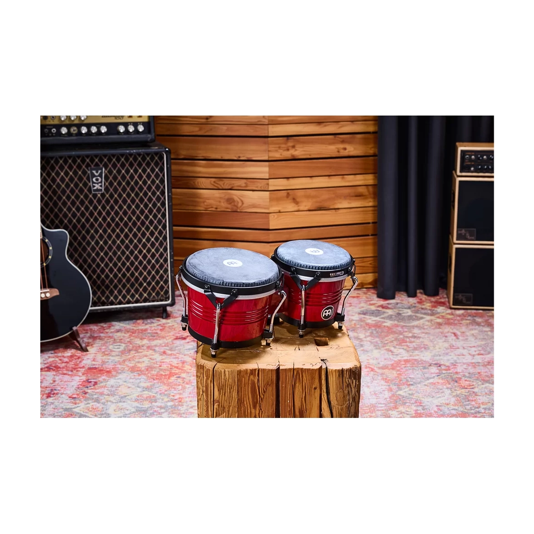 Meinl Percussion Marathon Traditional Bongos 6.75" And 8" Siam Oak Bongos - Wine Red