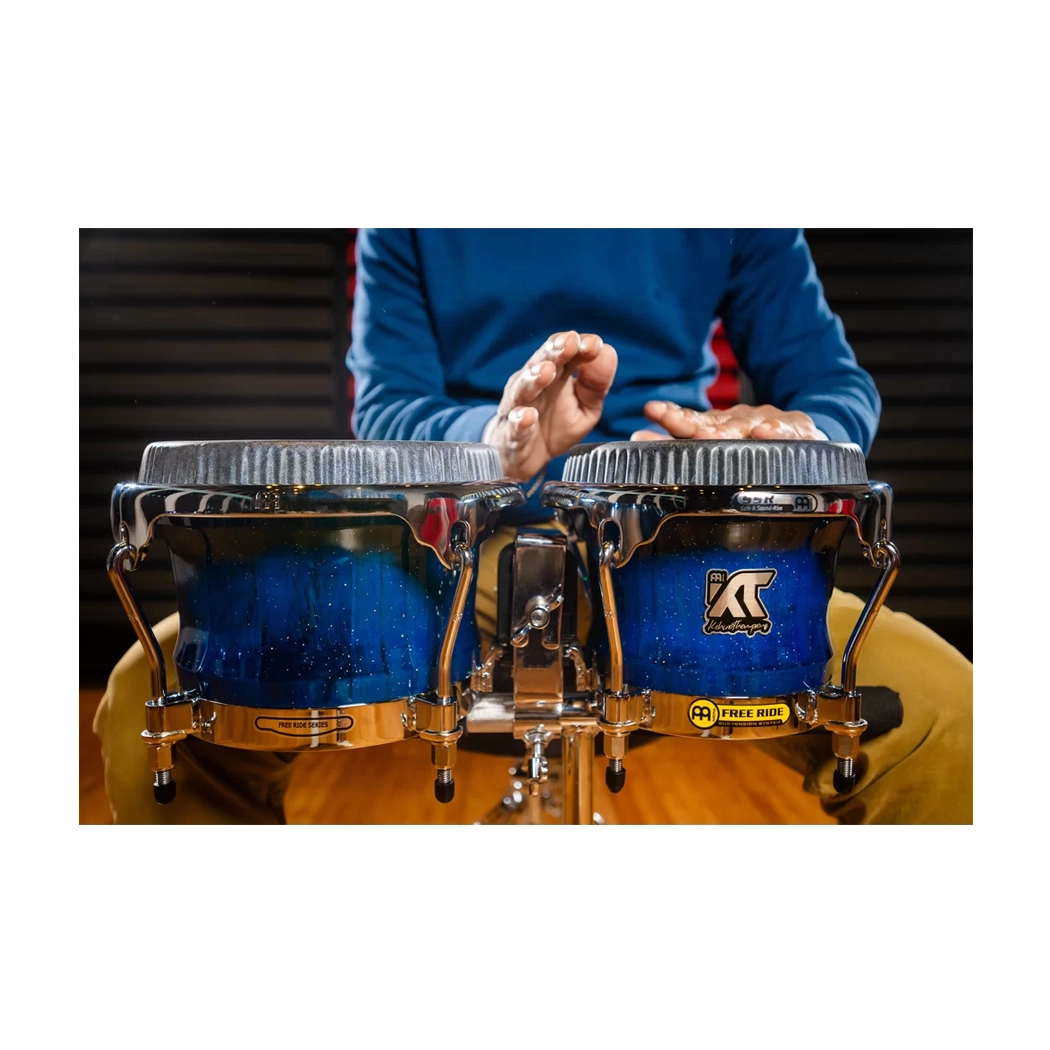 Meinl Percussion Artist Series William Kachiro Thompson 7" & 8.5" Pine Bongos - Blue Wave