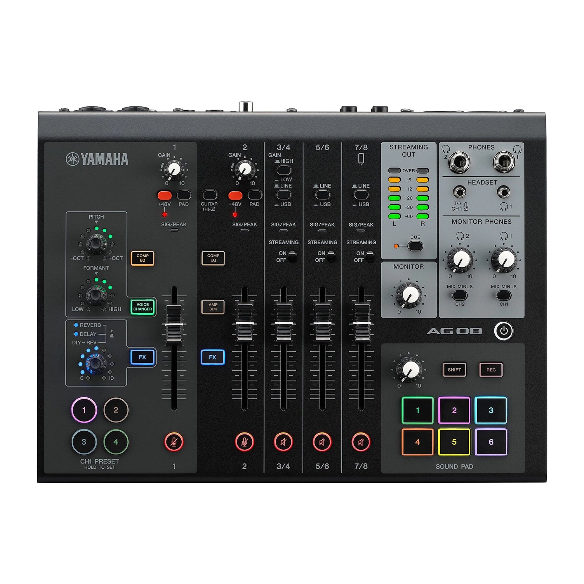 Yamaha AG08 Mezclador de 8 canales/Interfaz USB para Mac/PC